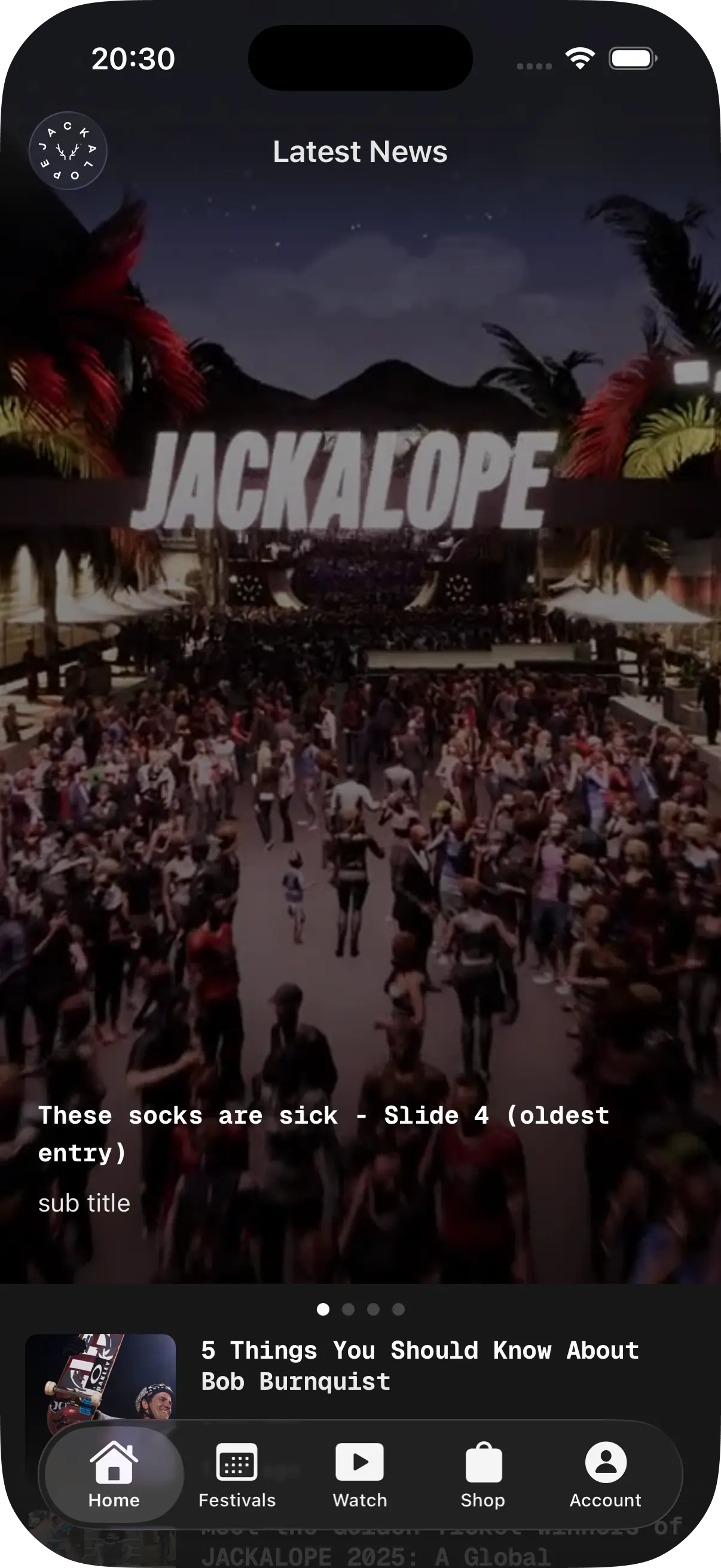 Jackalope Mobile App - Content Feed